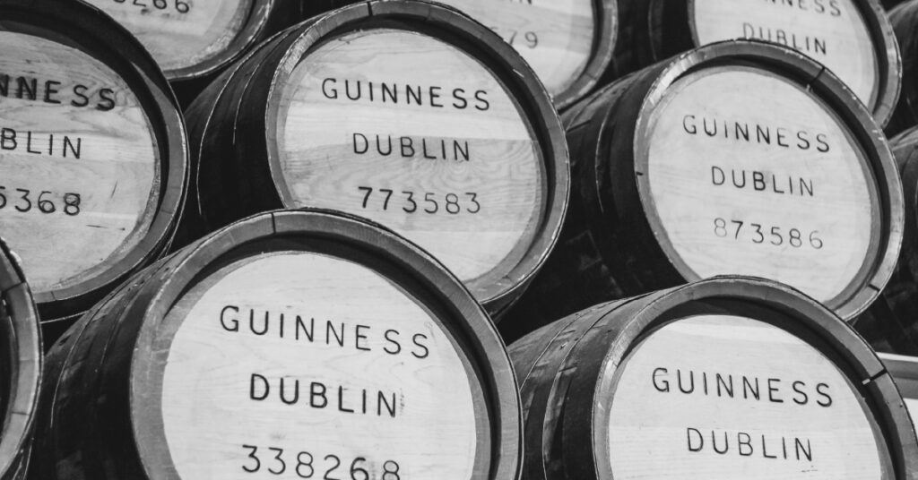 Guiness barrels branding
