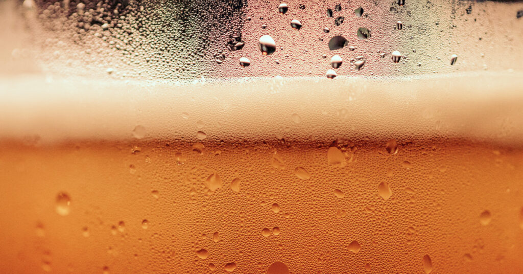 Close up image of beer in a glass