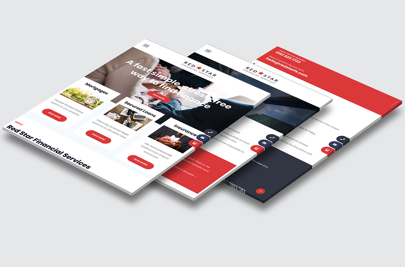 red star landing page design