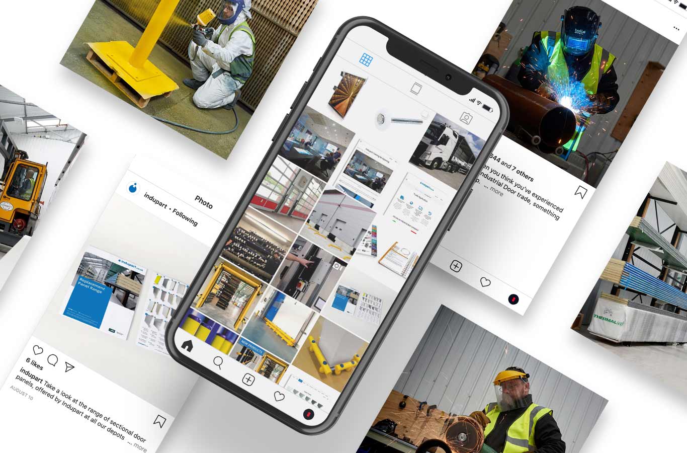 Social media graphics and motion for Indupart