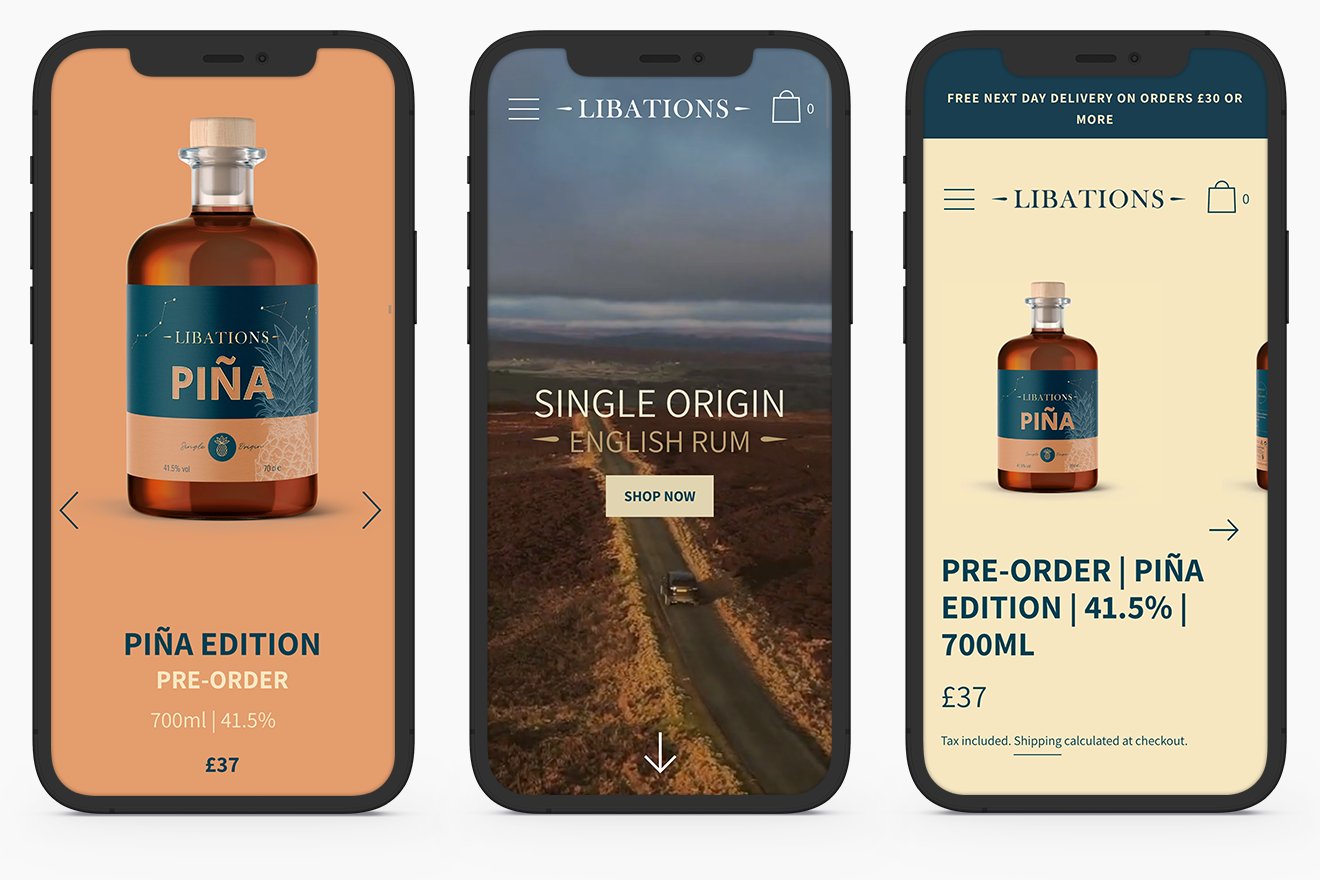 mobile alcohol web design