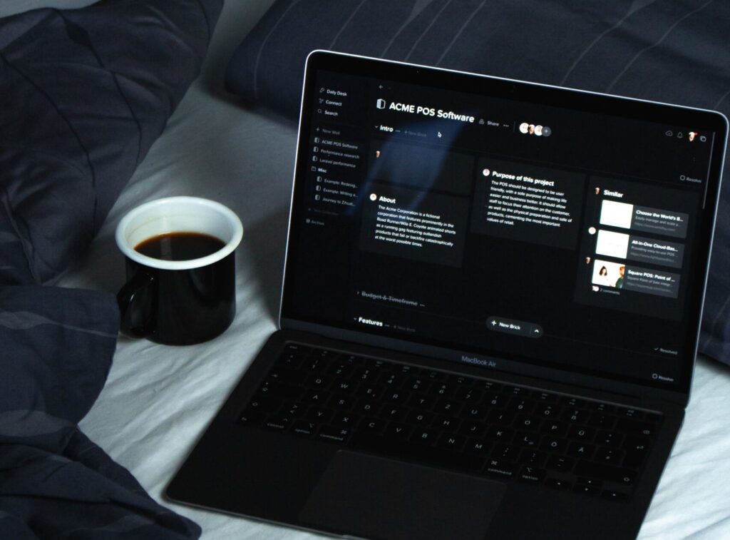 Dark mode shown on a laptop screen