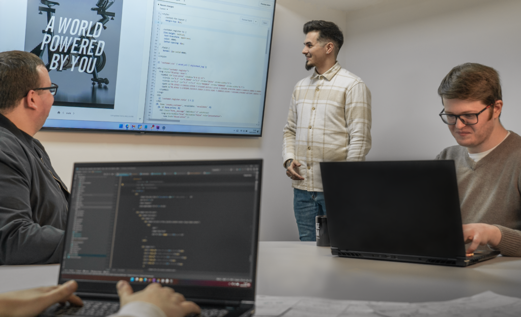 Create8 web design team working on a Shopify website