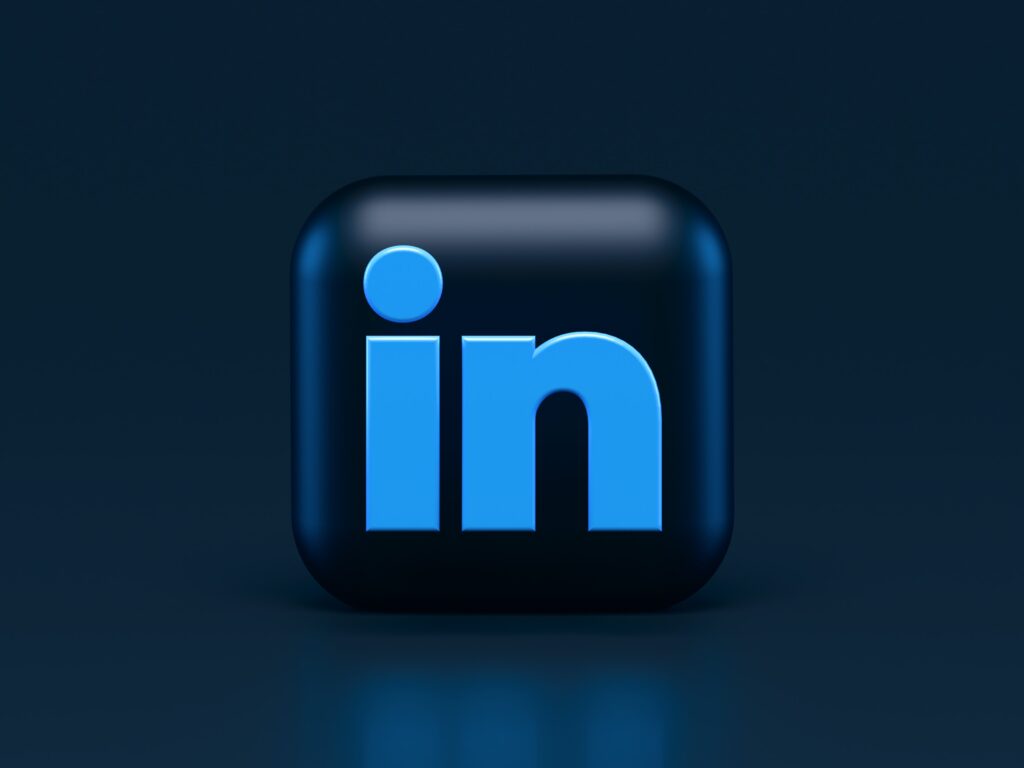 LinkedIn Icon on a Black Background