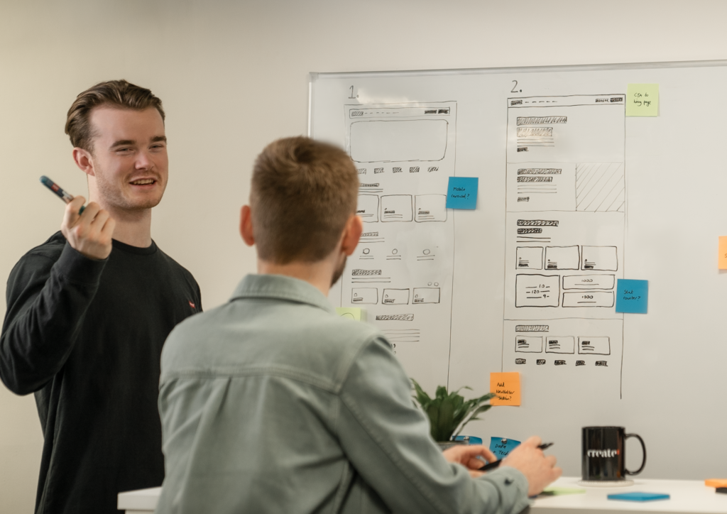 Our UX team planning a wireframe