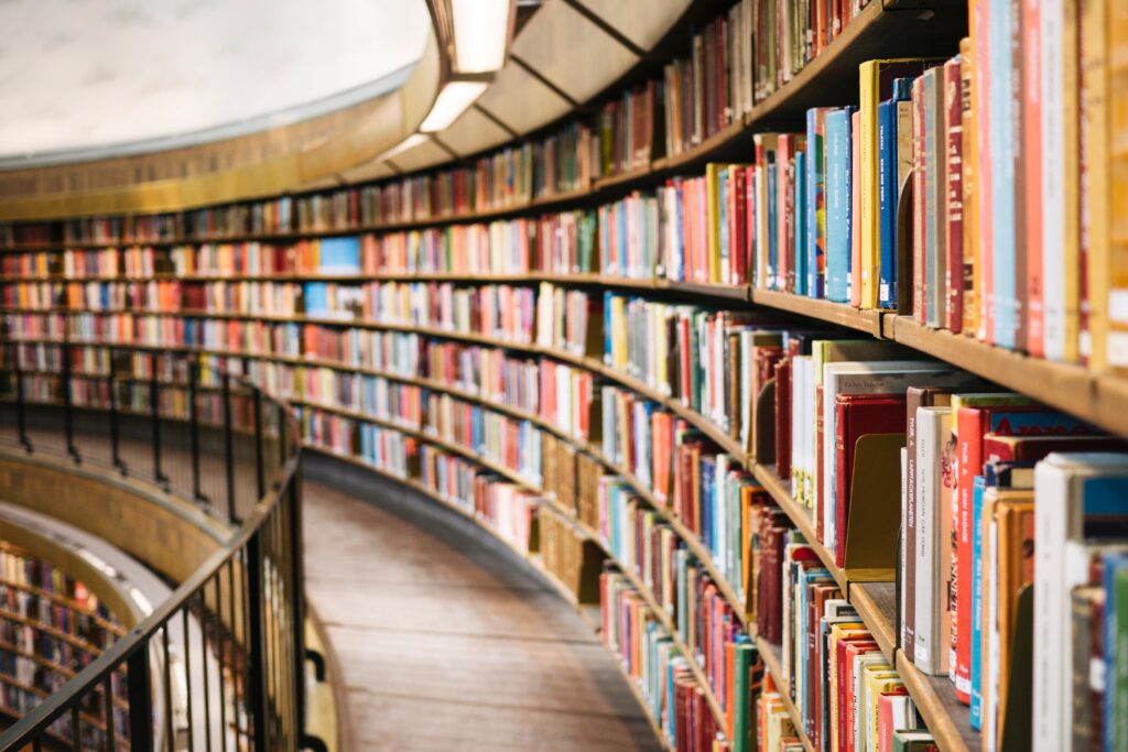 A library full of books