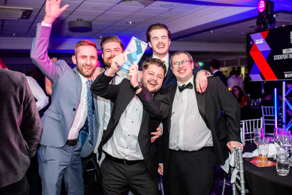 Create8, an award-winning branding and web design agency, at the Stockport Business Awards