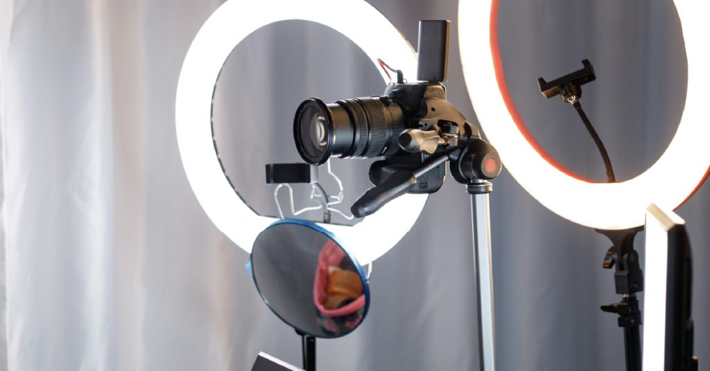 Ring light and microphones