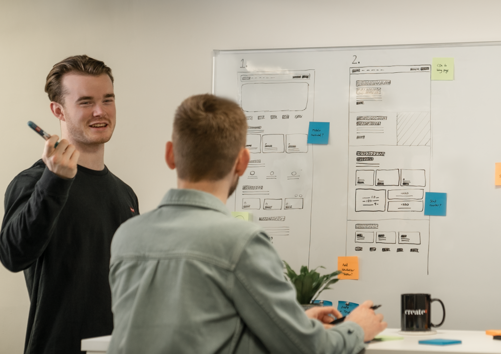 Our UX team planning a wireframe