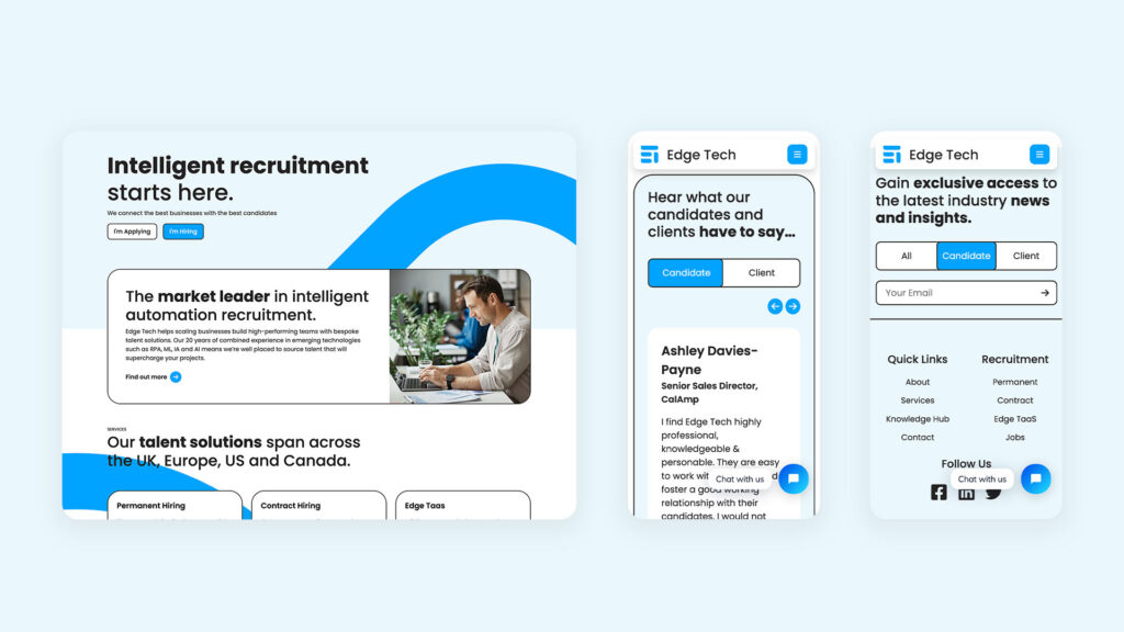 Edge Tech case study. Brand designed by Create8