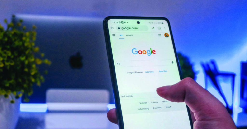 Google browser shown on a mobile phone
