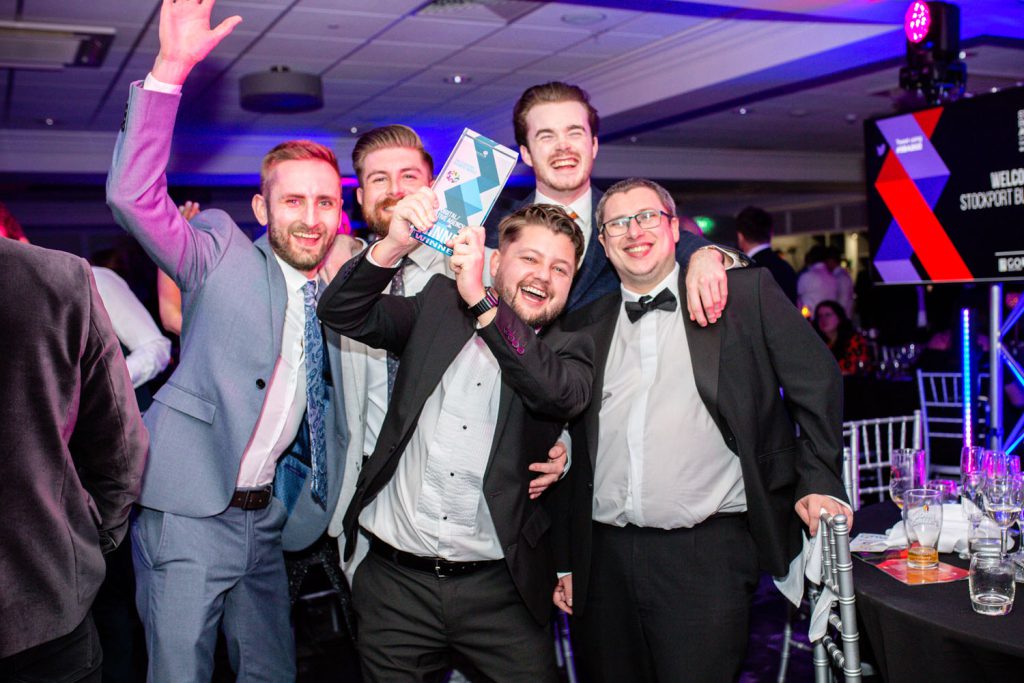 Create8, an award-winning branding and web design agency, at the Stockport Business Awards