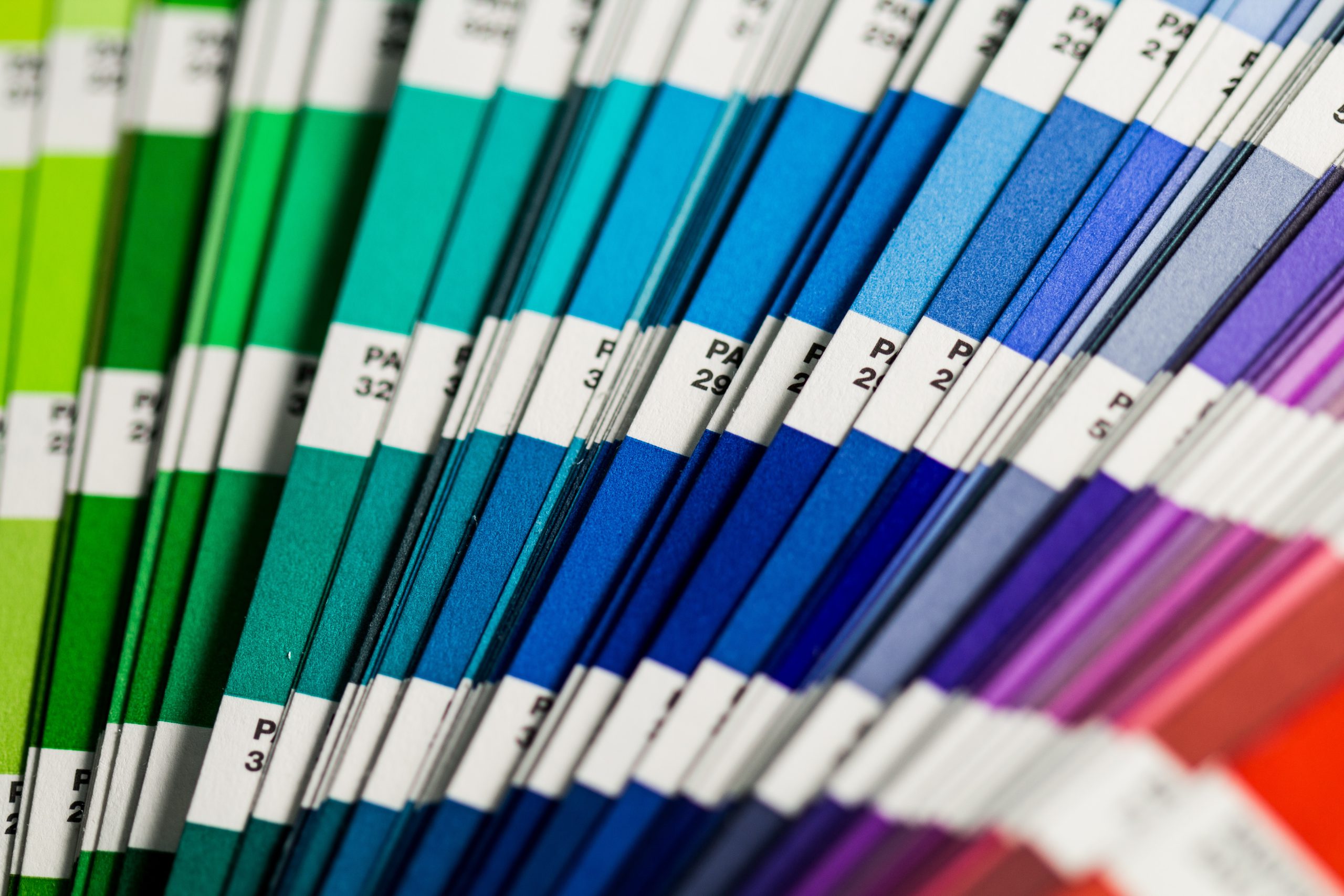 Pantone colour swatches