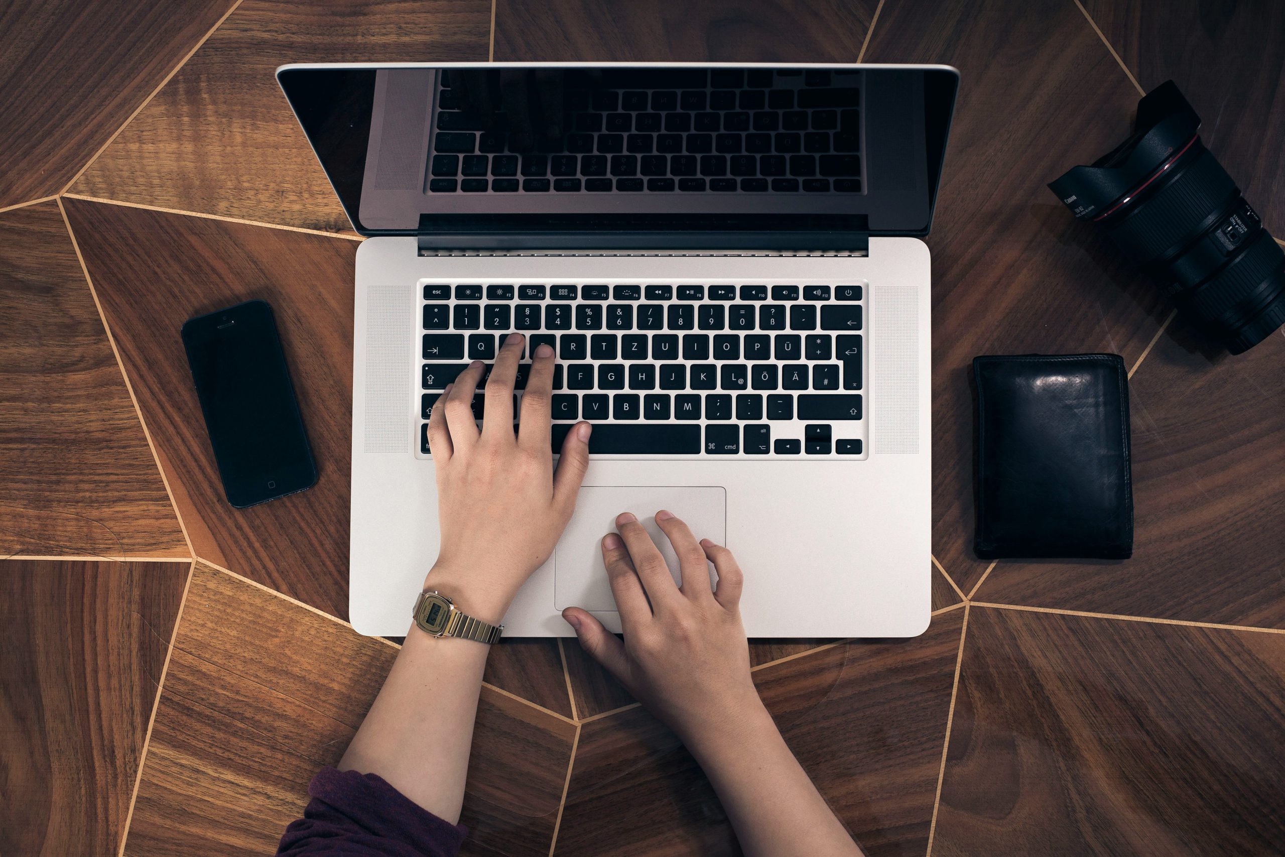 Browsing on a laptop