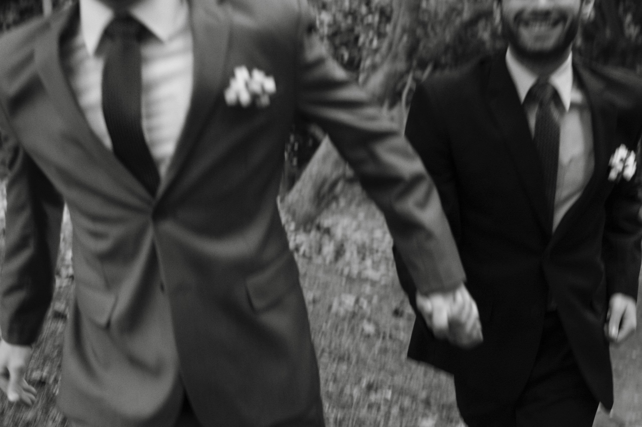 black and white p[icture of two men getting married