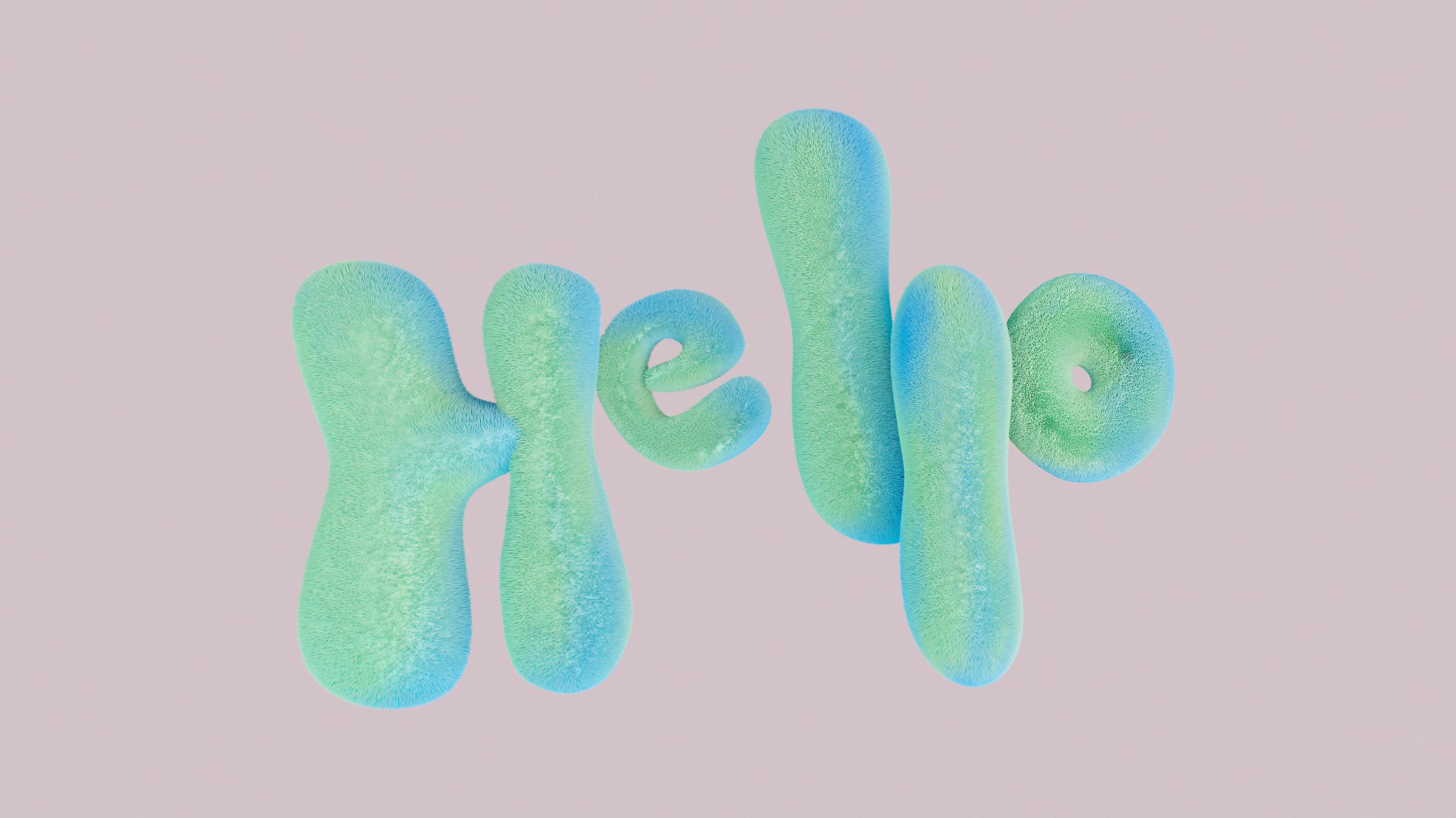 Bubble text that says "hello"