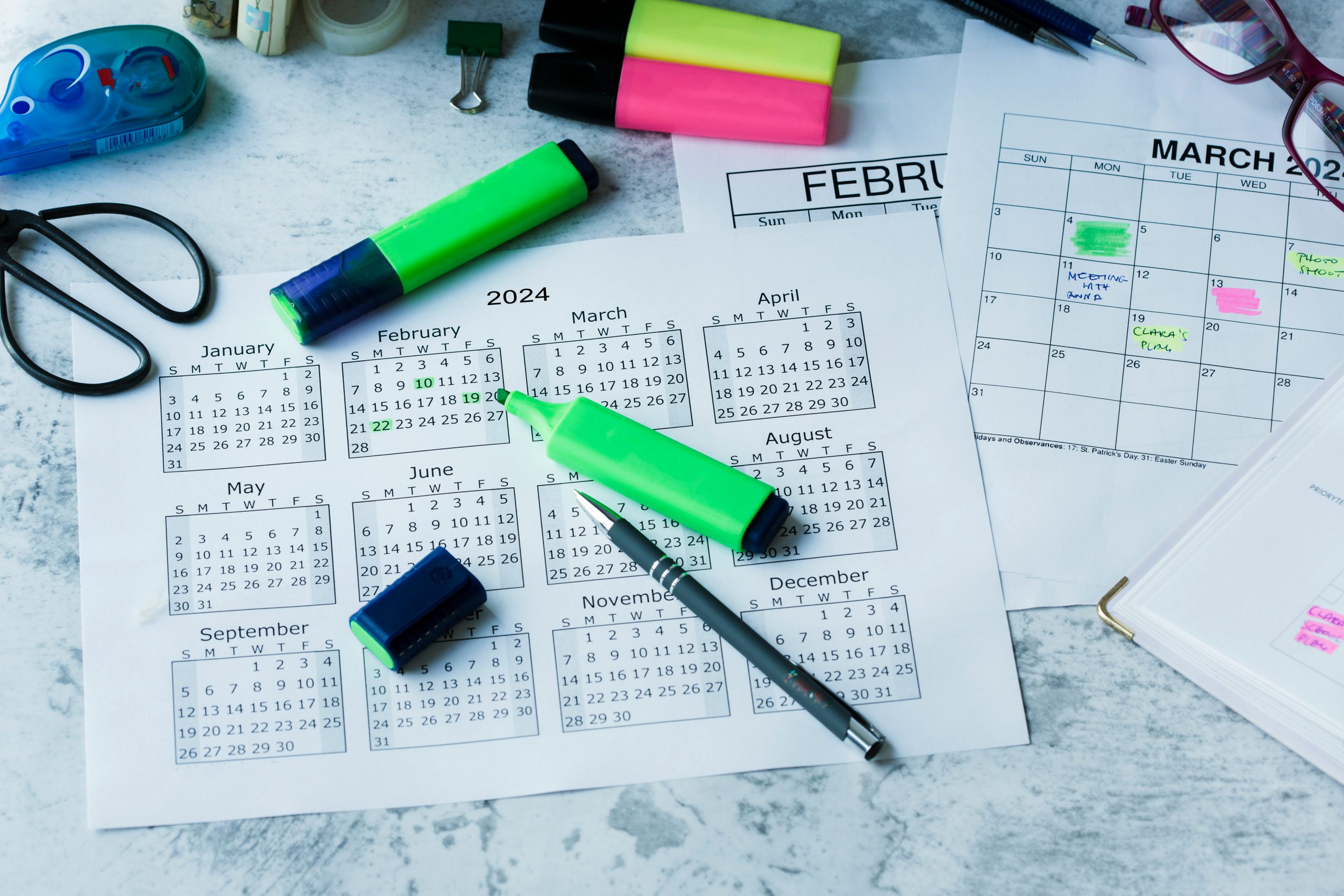 Creating a schedule