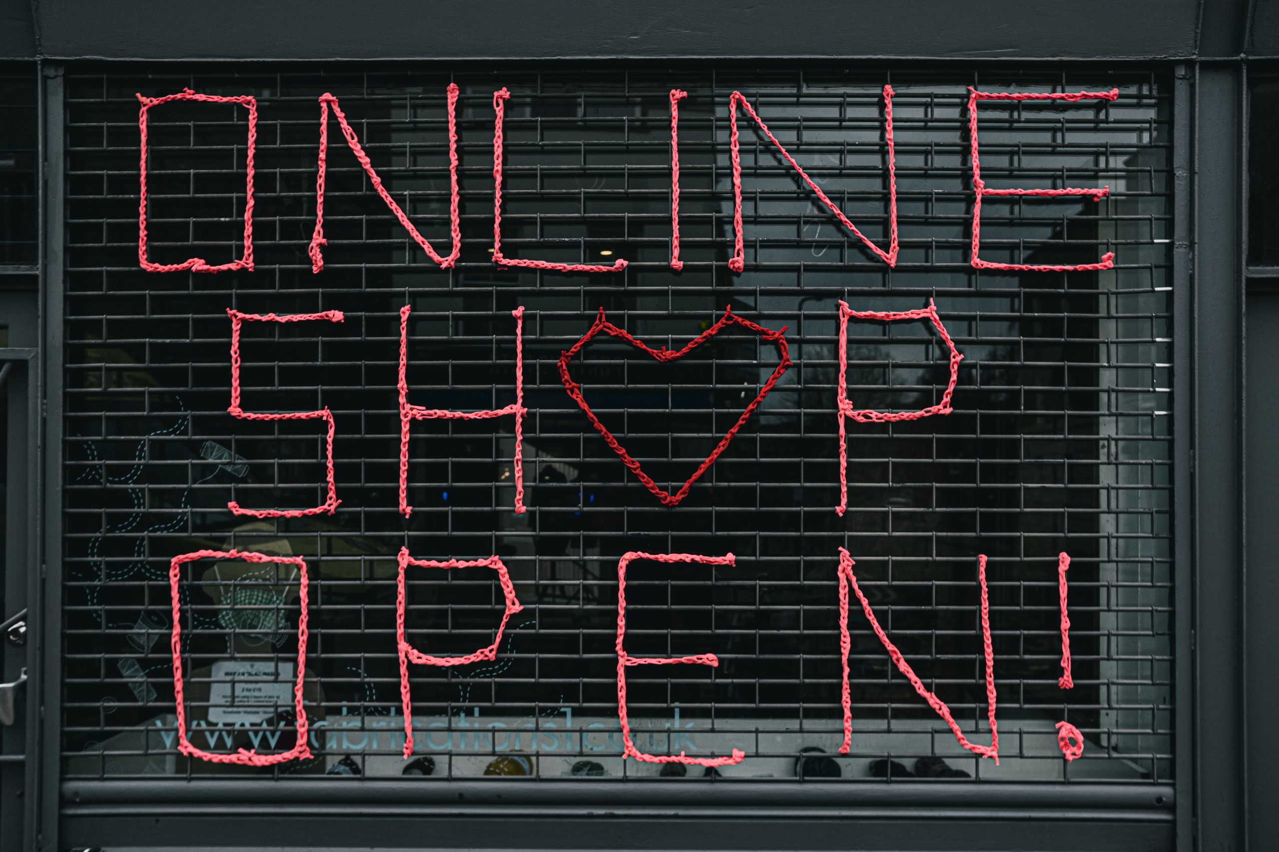 Neon sign which says online store now open