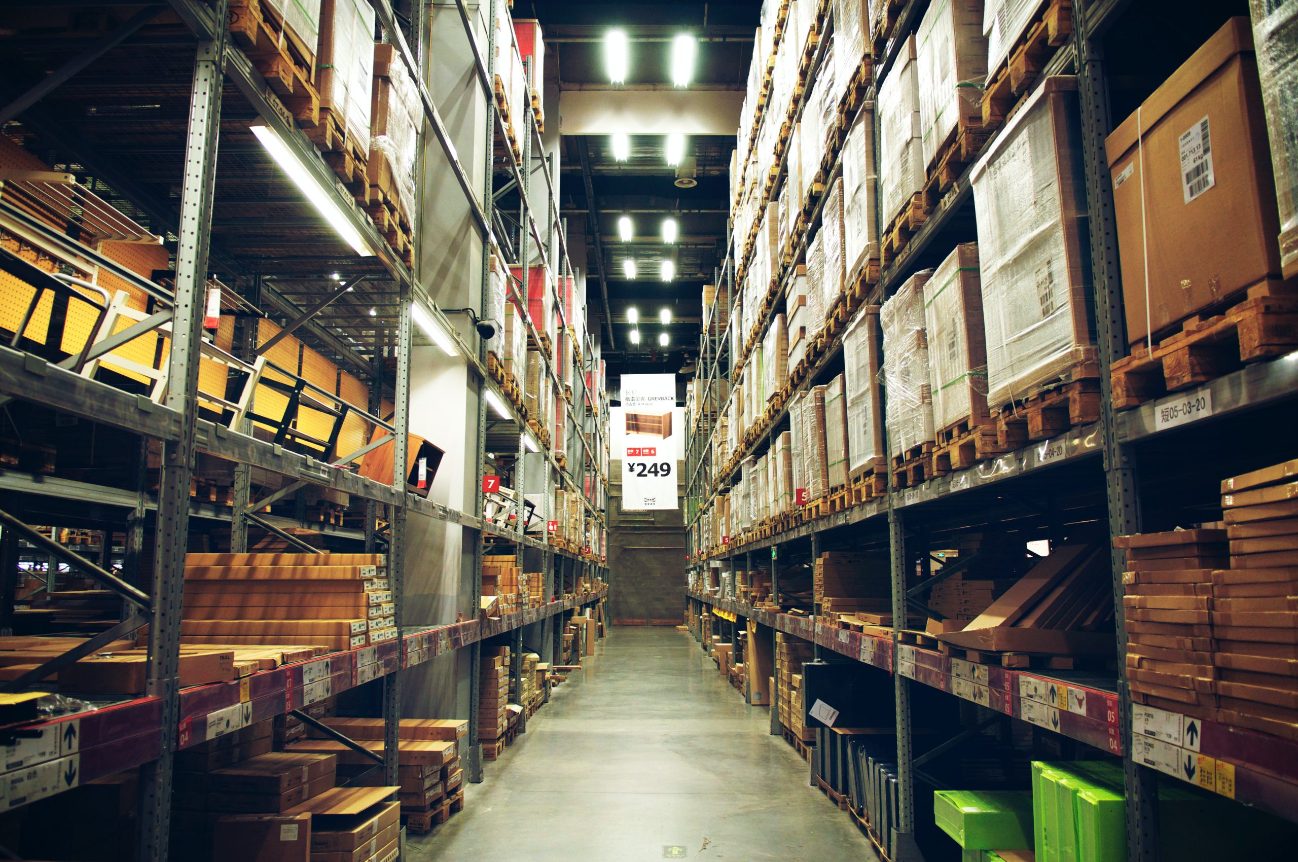 warehouse filled with boxes of wholesale stock