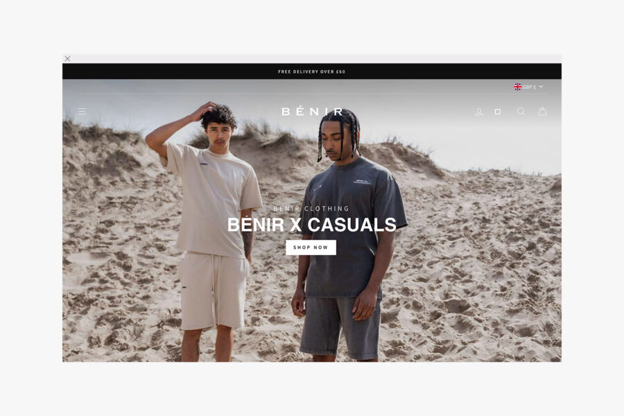 eCommerce website by Create8 for Benir fashion brand